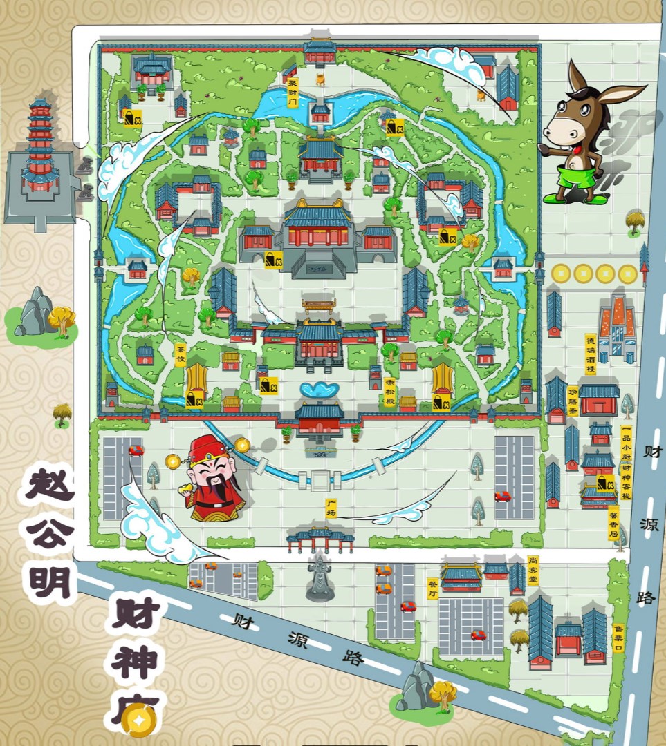 长城区寺庙类手绘地图